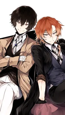 Скачать обои ID: 455249 / Аниме Bungou Stray Dogs Phone Wallpaper, Osamu Dazai, Chuuya Nakahara, 720x1280 скачать бесплатно картинки