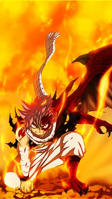 Аниме Fairy Tail Нацу Драгнил Огонь Обои для мобильного телефона картинки