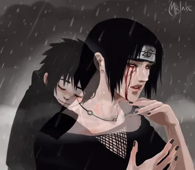 Обои на рабочий стол Раненный Uchiha Itachi / Учиха Итачи вспоминает брата  Sasuke / Саске из аниме Наруто / Naruto, обои для рабочего стола, скачать  обои, обои бесплатно картинки