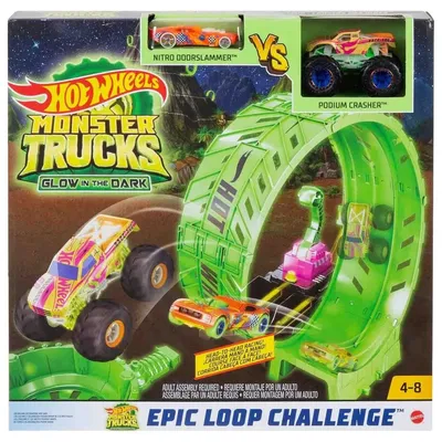 Купить Hot Wheels Игровой набор Monster Trucks Мертвая петля светящийся в  темноте, Хот Вилс Монстр-трак в Алматы от компании \ картинки