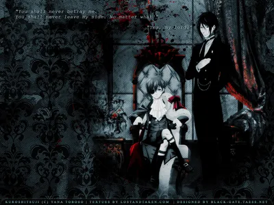 Вентилятор Темного Дворецкого | Kuroshitsuji Black Butler Ciel Phantomhive & Sebastian Michaelis Wallpaper картинки