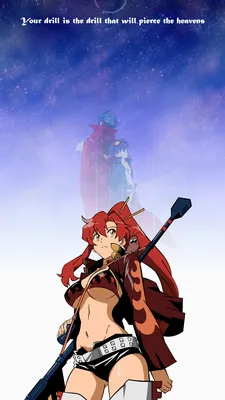 Аниме — Tengen Toppa Gurren Lagann Minimalist Йоко Литтнер Обои картинки