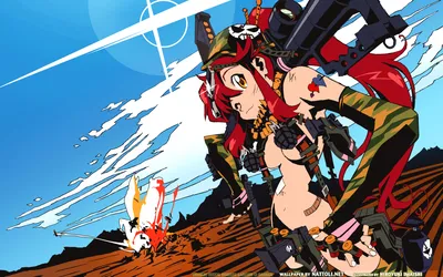 Скачать обои, Скачать обои tengen toppa gurren lagann yoko littner soft shading 1024x768 обои – Скачать обои бесплатно картинки