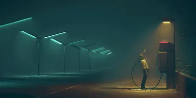 ID обоев: 149664 / artwork, Simon Stålenhag, улица, фонари скачать бесплатно картинки