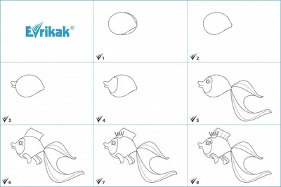 Как нарисовать золотую рыбку с короной (из Сказки о рыбаке и рыбке) |  Сказки, Раскраски, Золотая рыбка картинки