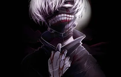 Обои фон, кровь, маска, парень, anime, art, токийский гуль, Tokyo Ghoul,  Ken Kaneki картинки на рабочий стол, раздел сэйнэн - скачать картинки