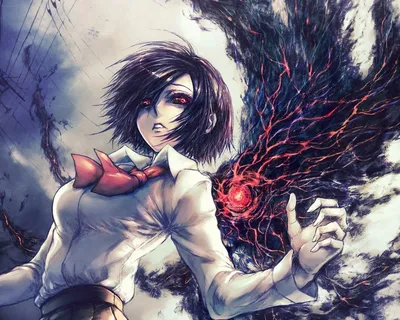 Обои на рабочий стол Touka Kirishima / Тока Кирисима из аниме Tokyo Ghoul / Токийский  Гуль, обои для рабочего стола, скачать обои, обои бесплатно картинки