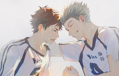 Обои парни, пот, Haikyuu, Tooru Oikawa, Koutarou Bokuto, Volleyball!! картинки на рабочий стол, раздел сёнэн - скачать картинки