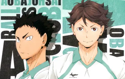 Обои взгляд, парни, спортивная форма, Haikyuu!!, Volleyball!, Haji Say Iwaizumi, Tooru Oikawa, by Haruichi Furudate картинки на рабочий стол, раздел сёнэн - скачать картинки