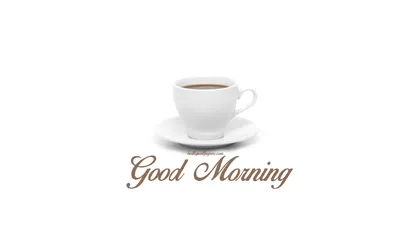 Скачать обои Good morning, white cup of coffee, white background, morning  coffee, good morning wish, good morning concepts для монитора с разрешением  3840x2400. Картинки на рабочий стол картинки