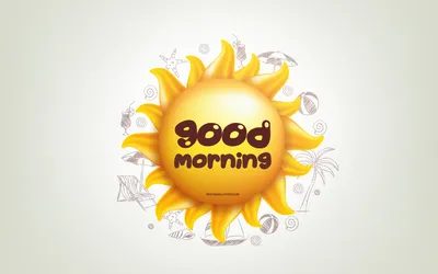 Скачать обои Good Morning, 3D sun, positive quotes, 3D art, Good Morning  concepts, creative art, Good morning wish для монитора с разрешением  3840x2400. Картинки на рабочий стол картинки