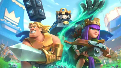 Clash Royale - Золотой рыцарь, Король скелетов и Королева лучников 4K обои скачать картинки