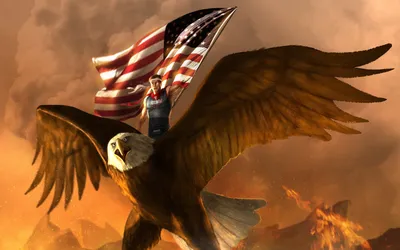 Картинка USA President on Eagle для Widescreen рабочего стола PC 1920x1080  Full HD картинки