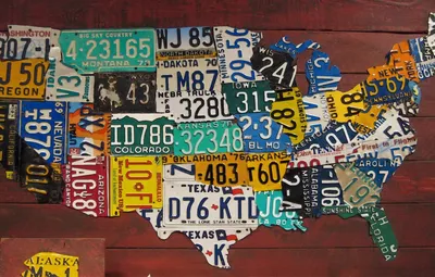 Обои USA, road, map, states, plates, car plates картинки на рабочий стол,  раздел разное - скачать картинки