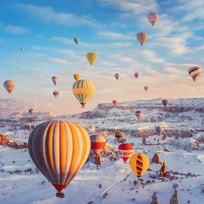 Фото Воздушные шары в небе над Cappadocia Turkish / Каппадокией, Турция,  фотограф Kristina Makeeva картинки