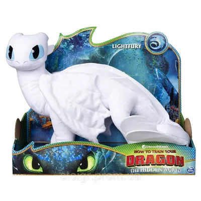 Купить Дневная фурия мягкая игрушка как приручить дракона Lightfury Deluxe  Plush Dragony Spin Master, цена 2999 грн — Prom.ua (ID#1014787457) картинки