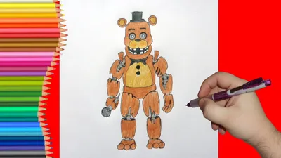 How to draw Old Freddy, FNaf 2, Как нарисовать Олд Фредди, ФНаФ 2 - YouTube картинки