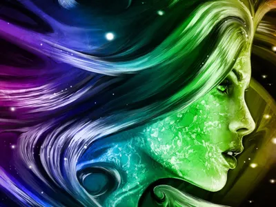 Rainbow Girl 3d Fantasy Abstract Art Digital HD обои для мобильных телефонов и ноутбуков 3840x2400: Wallpapers13.com картинки