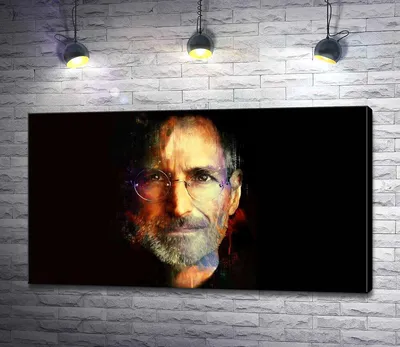 ᐉ Картина ArtPoster Портрет Стива Джобса (Steve Jobs) на черном фоне 100x56  см Модуль №1 (000204) картинки