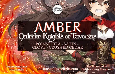 Genshin Impact - Amber - Outrider, Knights of Favonius Candle – Potions & Pyrelight картинки