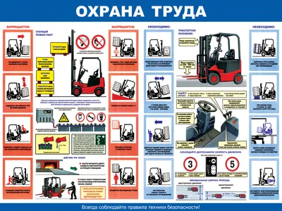 Плакат «Охрана труда» при работе с погрузчиком — описание, цена, фото картинки