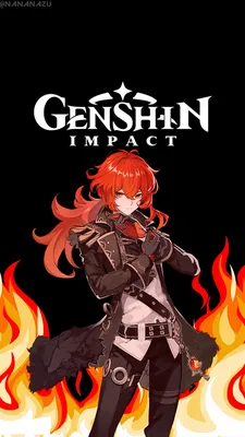 Genshin Impact Diluc Обои для Android | Столкновение, Аниме обои, Королева аниме картинки