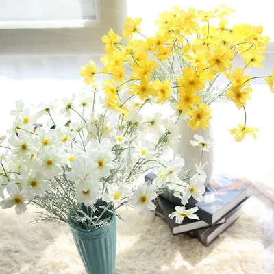 2set Artificial Silk Hop Orchid Fake Flower Daisy Chrysanthemum Wedding  Bride Bouquet DIY Home Party Table Decor Floral Supplies - AliExpress Home  \u0026 Garden картинки