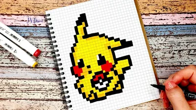 How to draw Pikachu in pixel art style - YouTube картинки