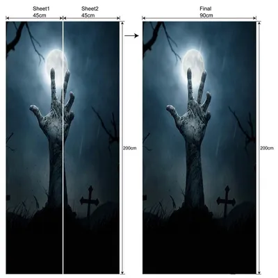 Хэллоуин 3D Ужас Стены Дверные наклейки Ужасные обои Съемные домашние  декоры купить недорого — выгодные цены, бесплатная доставка, реальные  отзывы с фото — Joom картинки