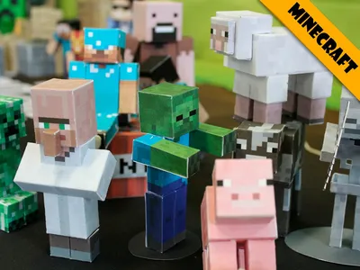 Майнкрафт из бумаги: схемы поделок, как распечатать фигурки minecraft и  сделать своими руками картинки