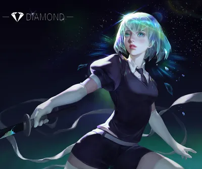 Обои на рабочий стол Diamond / Алмаз, из аниме Houseki no Kuni / Страна  самоцветов, by Y Xun, обои для рабочего стола, скачать обои, обои бесплатно картинки