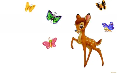 Обои Мультфильмы Bambi, обои для рабочего стола, фотографии мультфильмы,  bambi, бемби, бабочки, оленёнок Обои для рабочего стола, скачать обои  картинки заставки на рабочий стол. картинки