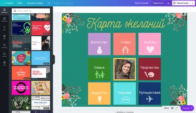 Создайте карту желаний онлайн бесплатно с помощью конструктора Canva картинки