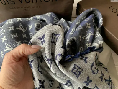 Шаль LOUIS VUITTON Monogram Denim M71376 - «Шаль Луи Витон / LOUIS VUITTON  Monogram / Невероятно удобная, но ОЧЕНЬ УЯЗВИМА» | отзывы картинки