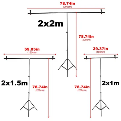 Купить Регулируемый Т-образный фон Стенд Комплект фотографии Фотостудия  Фоновая система поддержки с 4 зажимами Набор Зеленый экран с подставкой |  Joom картинки