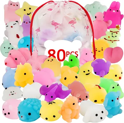 Buy 80 шт. Игрушки для сквиши Mochi Kawaii Squishies для детей, Игрушки для  снятия стресса для взрослых, Любители вечеринок на Рождество, Подарок на  день рождения, Призы в классе, Сумбы для сумок Goody картинки