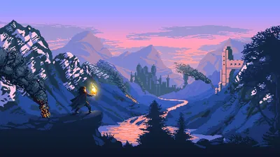 Пиксельные арт пейзажи | Pixel art, Digital wallpaper, Digital art fantasy картинки