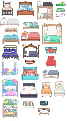 Мебель и предметы для обустройства спальни в Тока Бока | Paper doll  template, Paper dolls diy, Paper doll house картинки