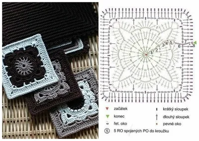 Квадратные мотивы разной сложности вязаные крючком. Подборка схем в  копилочку | Сундучок с сокровищами ручной работы | Дзен картинки
