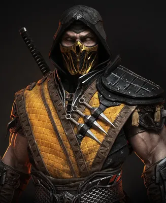 Дизайнер показал свою версию Скорпиона из Mortal Kombat — он похож на  Шреддера - CQ картинки