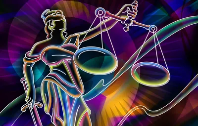 Обои меч, неон, sword, весы, neon, justice, правосудие, фемида, libra  картинки на рабочий стол, раздел разное - скачать картинки