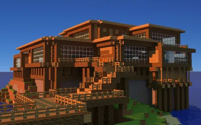 Огромный дом в Minecraft обои для рабочего стола, картинки и фото -  RabStol.net картинки