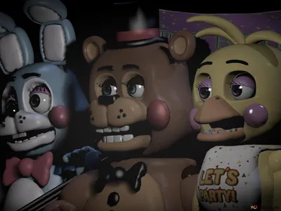 Той Бонни, Фредди, Чика из Five Nights at Freddy's Sister Location 4K  загрузка обоев картинки