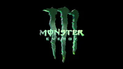 Зеленая заставка Monster Energy на черном фоне - обои на рабочий стол картинки