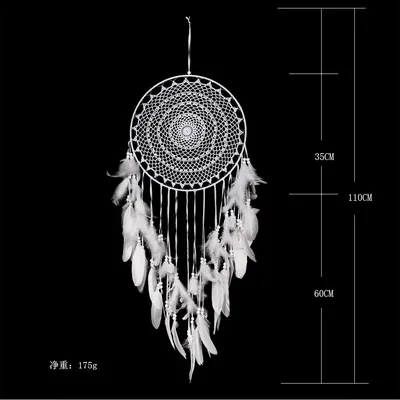 Чистый ручной работы крючком белый перо висячая мечта сетка Свадебный этикет  сцена висящий домашний ТВ фон кулон - купить по выгодной цене | AliExpress картинки