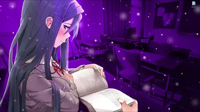 Живые обои Юри с книгой - DDLC СКАЧАТЬ 📥 (6359) картинки