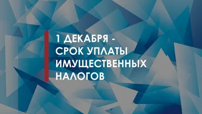 1 декабря – срок уплаты имущественных налогов картинки