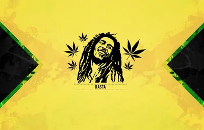 Обои bob marley, yellow, cannabis, jamaica, rasta картинки на рабочий стол,  раздел минимализм - скачать картинки