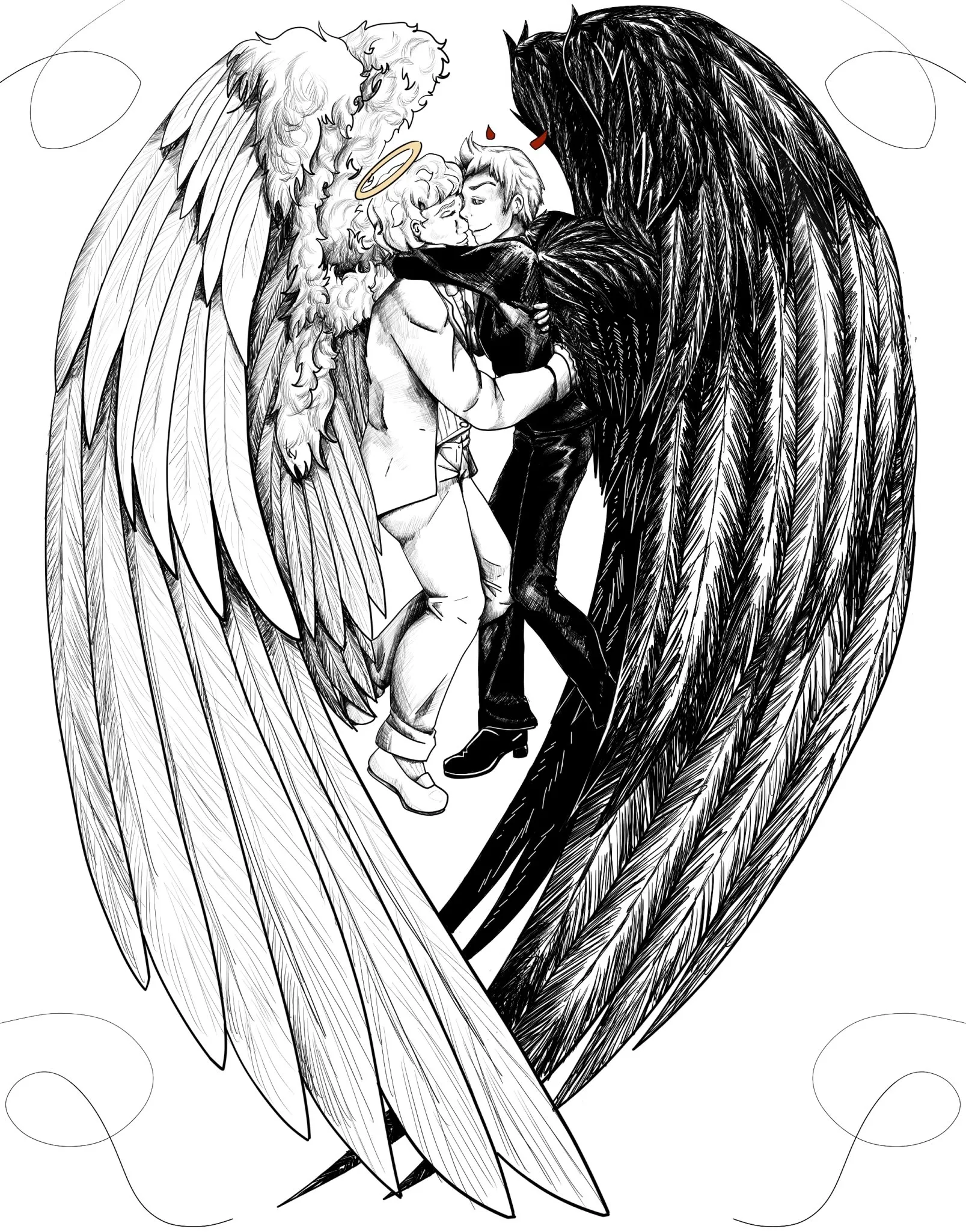 Ангел влюбился в демона. Полуангел полудемон тату. Ангел и демон рисунок. Рисунок ангела и демона. Тату ангел и демон эскизы.