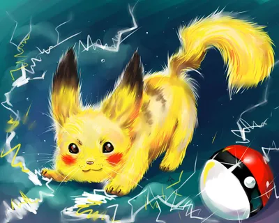 Обои на рабочий стол Pikachu / Пикачу из аниме Pokemon / Покемон, by  IPPO-Lita, обои для рабочего стола, скачать обои, обои бесплатно картинки